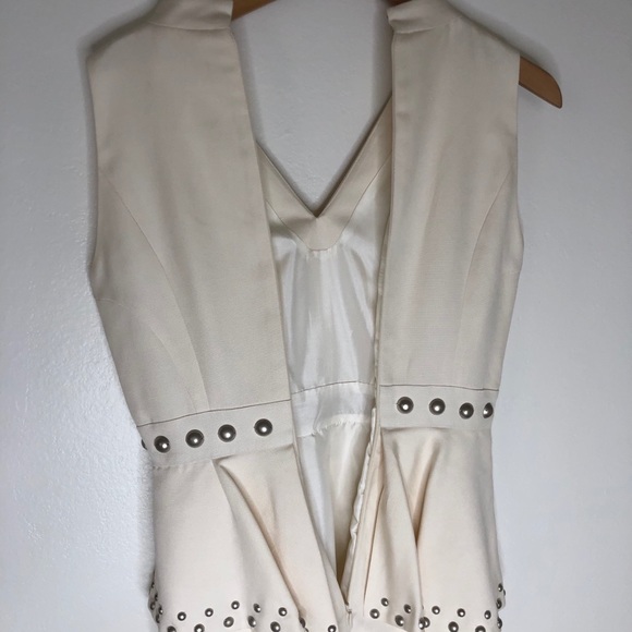 Jill Stuart Peplum Mini Dress Studded S Ivory - Picture 6 of 9